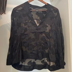 Club Monaco sheer black shirt